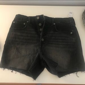 High rise black denim shorts - brand new!